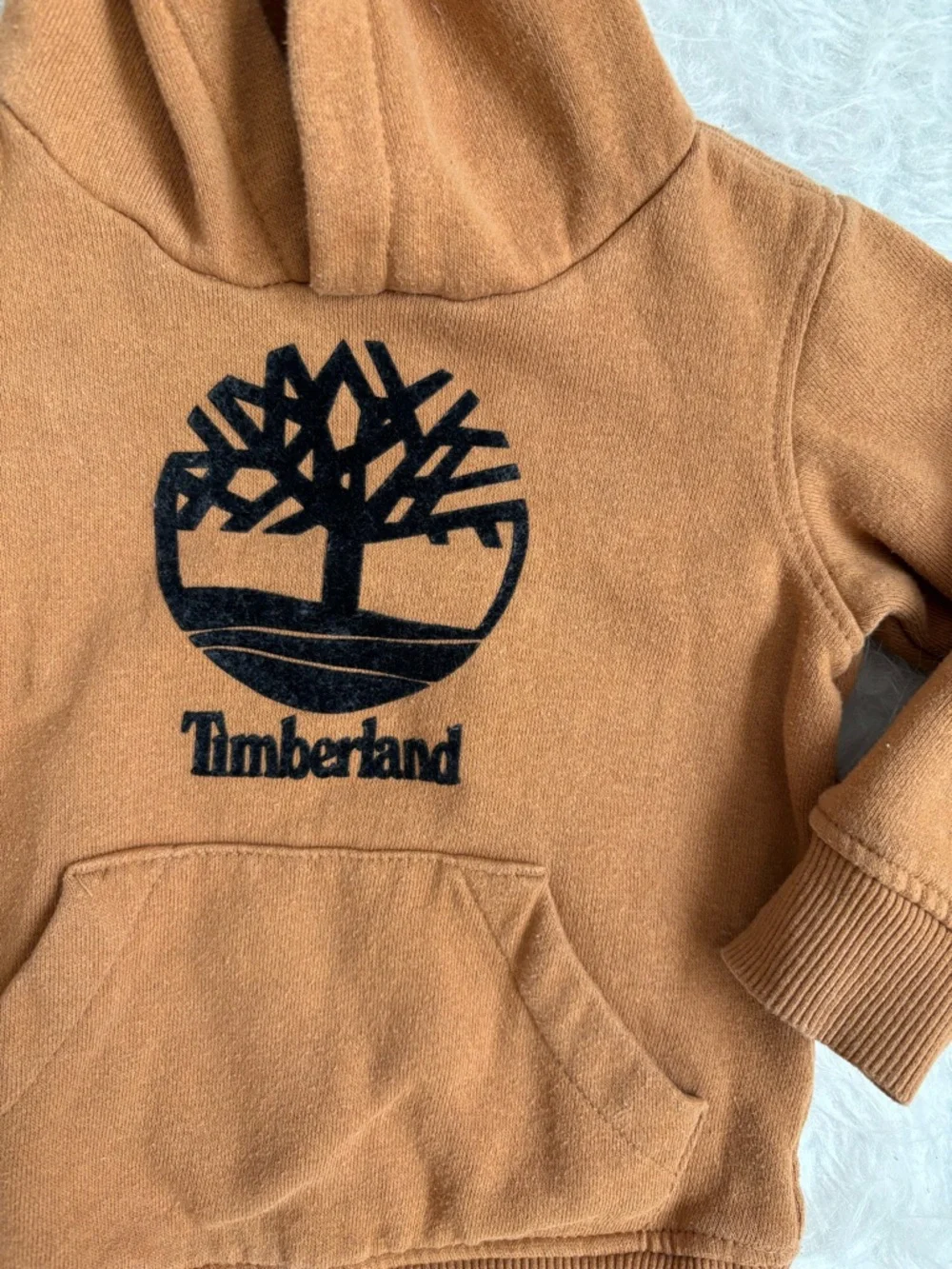 Timberland Toddler Hooded Sweatshirt in Burnt Orange with Black Logo